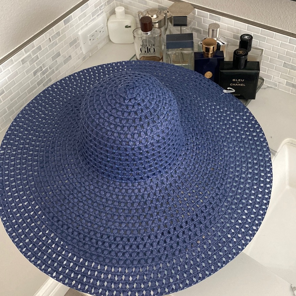 Blue straw hat
